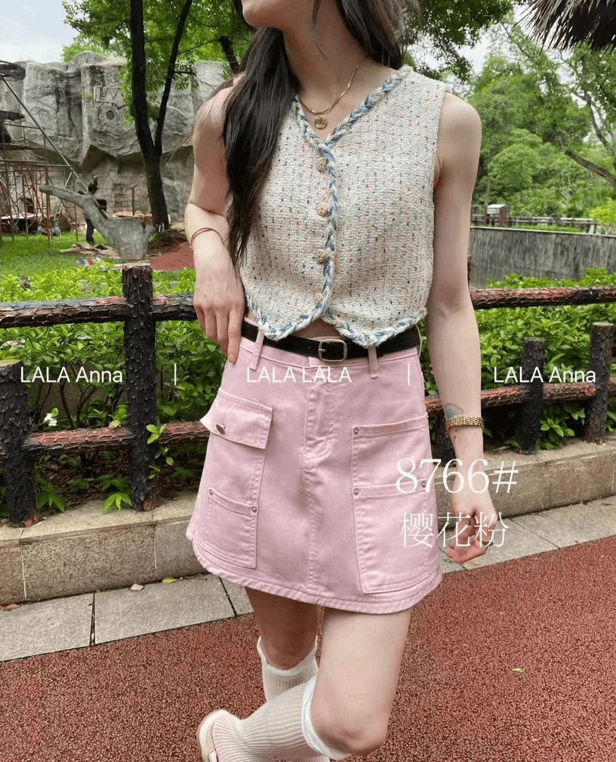 时尚百搭工装裙8766