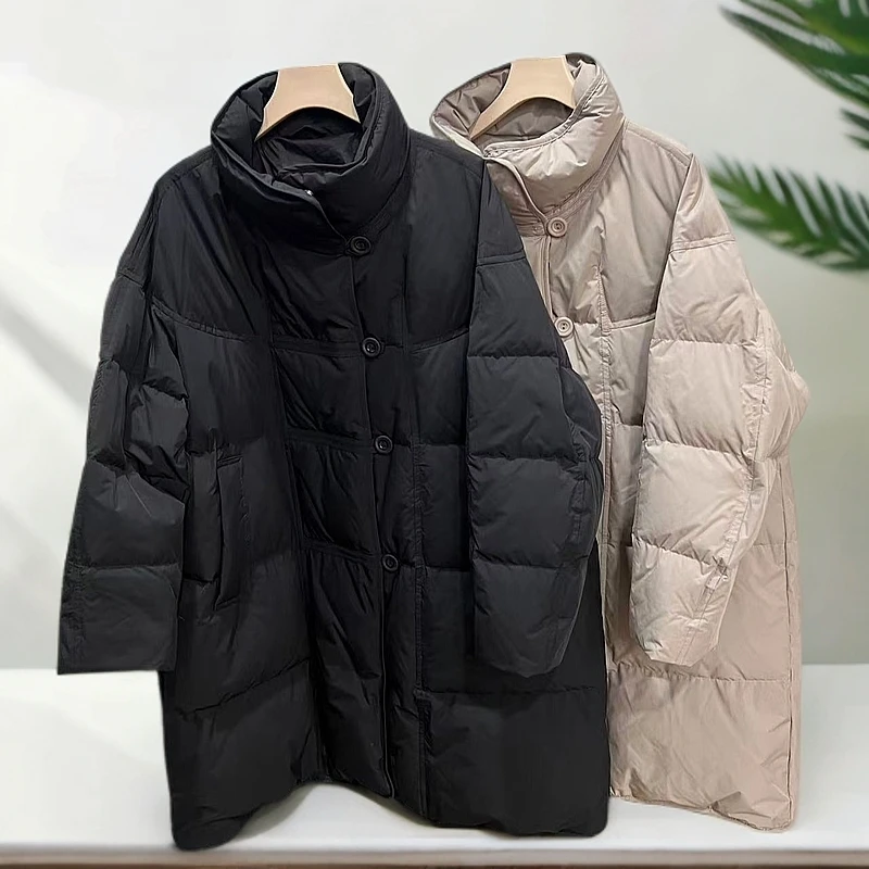 2024冬季款24086时尚立领中长款羽绒服