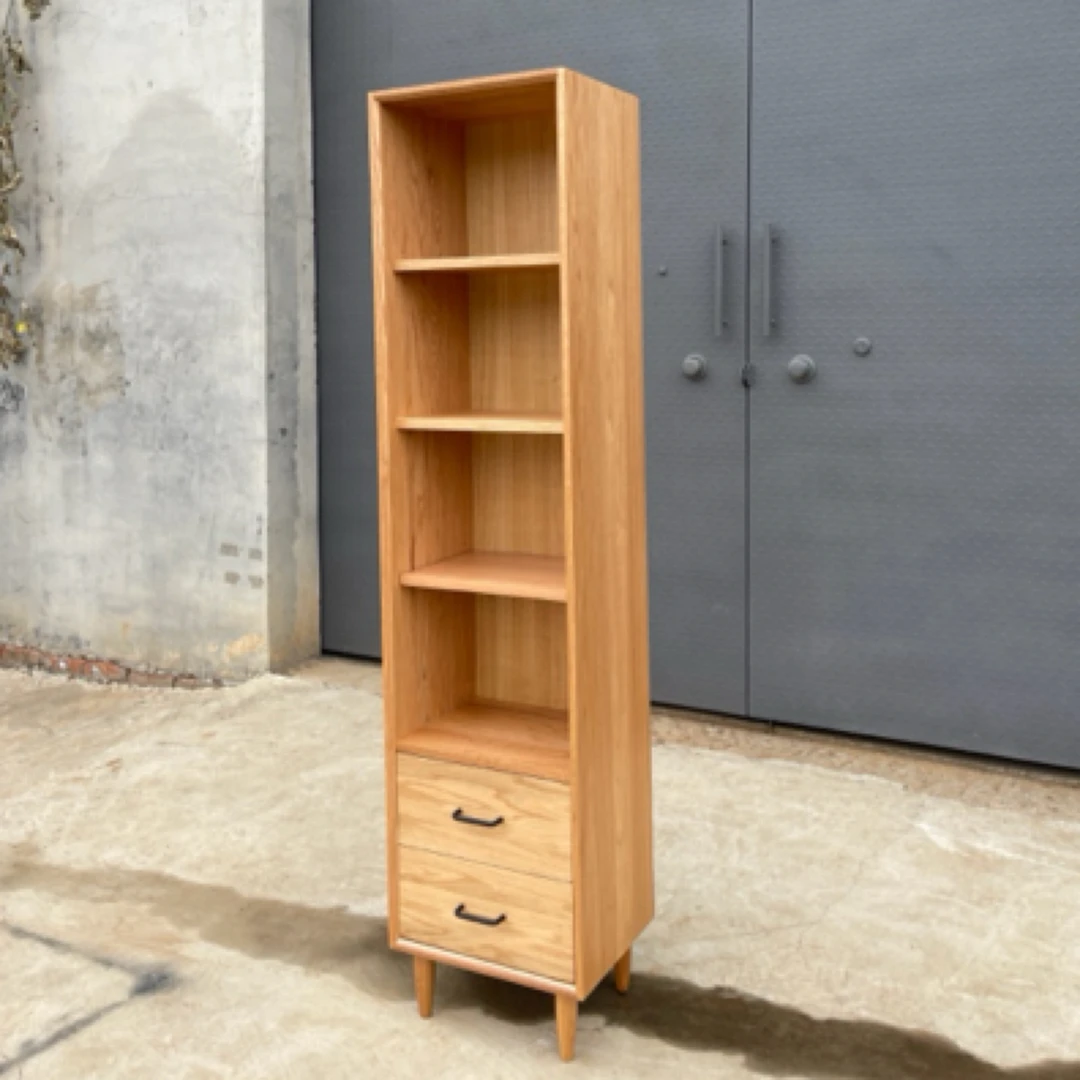 流云全实木书柜书房储物柜日式现代收纳柜落地德国进口木蜡油