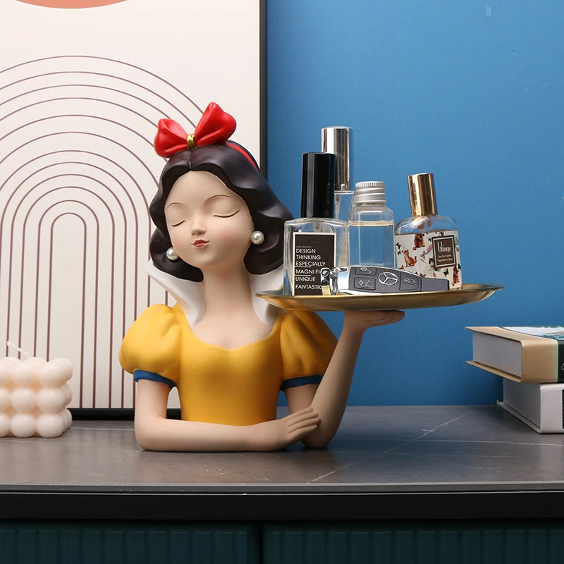 YH白雪公主托盘摆件 入户门玄关鞋柜客厅收纳 乔迁新居生日礼物女