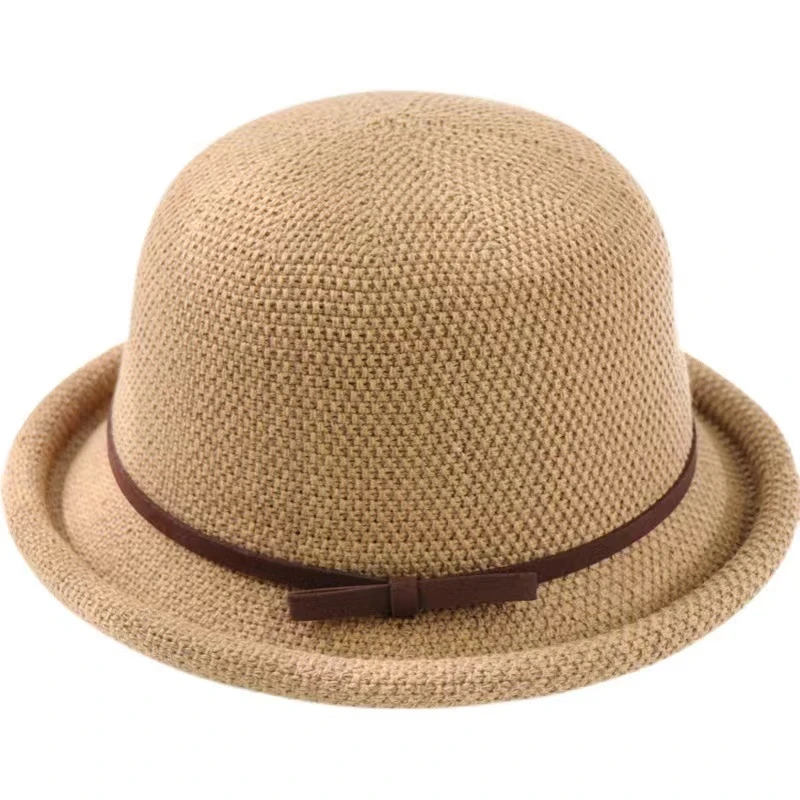 素兮》夏日新款百搭时尚复古休闲通用女士草编编织小清新帽子-621