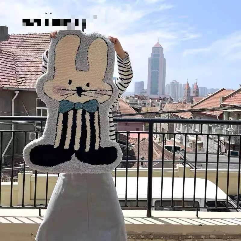 66*93cm 小兔子地毯 客厅沙发卧室床边艺术脚垫 可爱网红卧室地垫