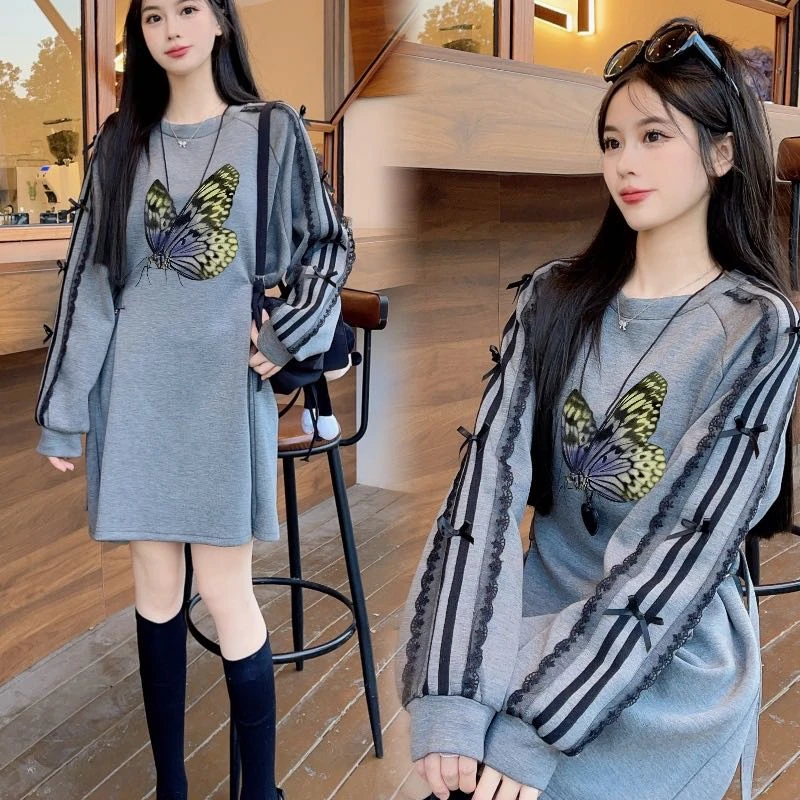 孤品-微胖连衣裙女显瘦V领大码温柔风裙子