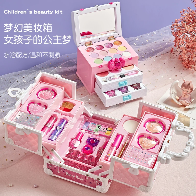 儿童化妆品玩具套装女孩生日礼物小孩公主彩妆盒子指甲油61礼物