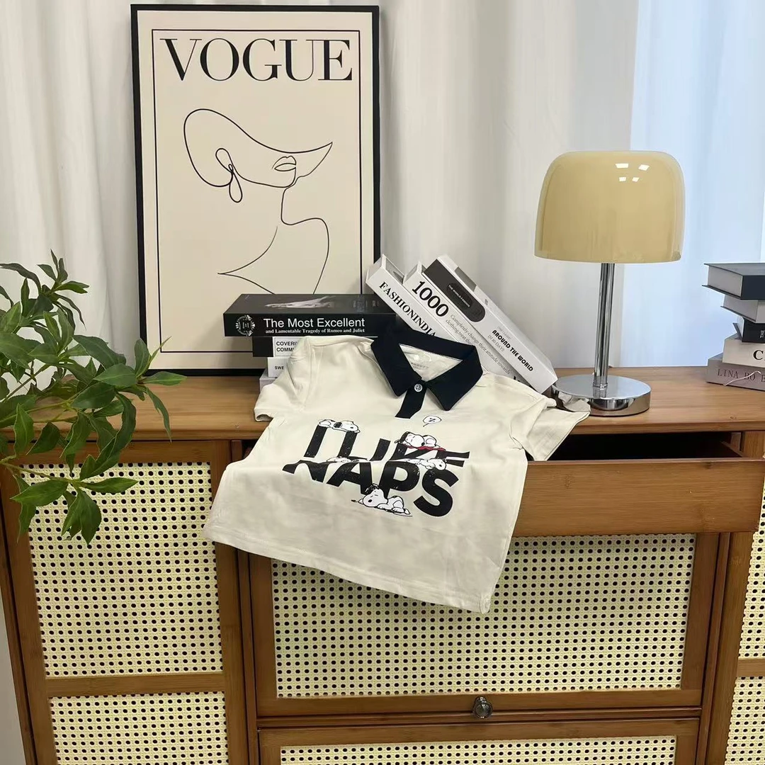 夏季短袖T恤儿童撞色翻领POLO衫短袖上衣SNB005