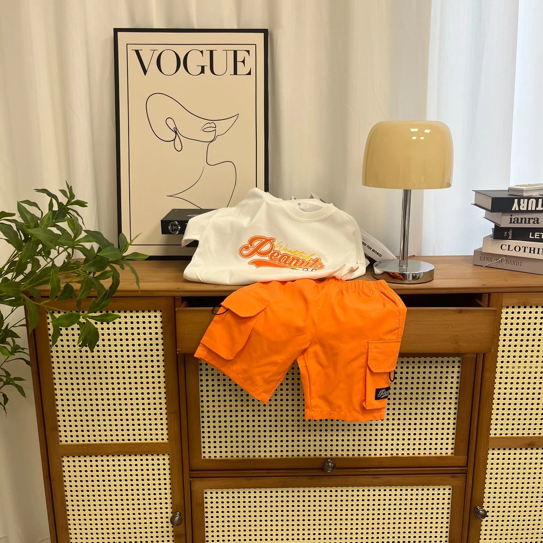 夏季短袖套装男宝时尚短袖印花卡通上衣短裤套装SNB001