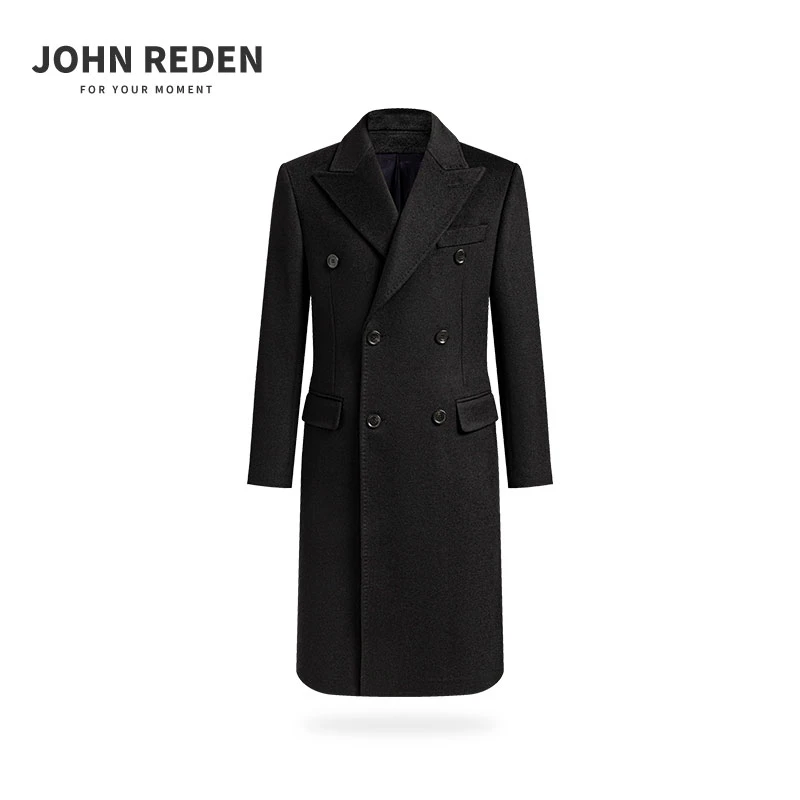 【反季捡漏全毛大衣】秋冬新款男士黑色毛呢双排扣呢子中长款大衣