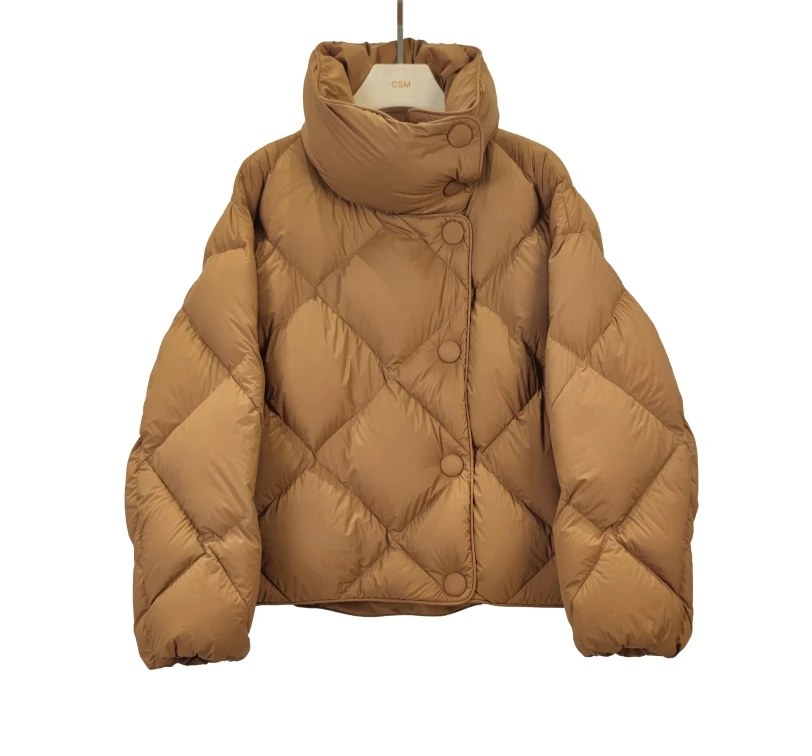 【苏大美】靓装炫服丨斜门襟撞色短款立领羽绒服RD291