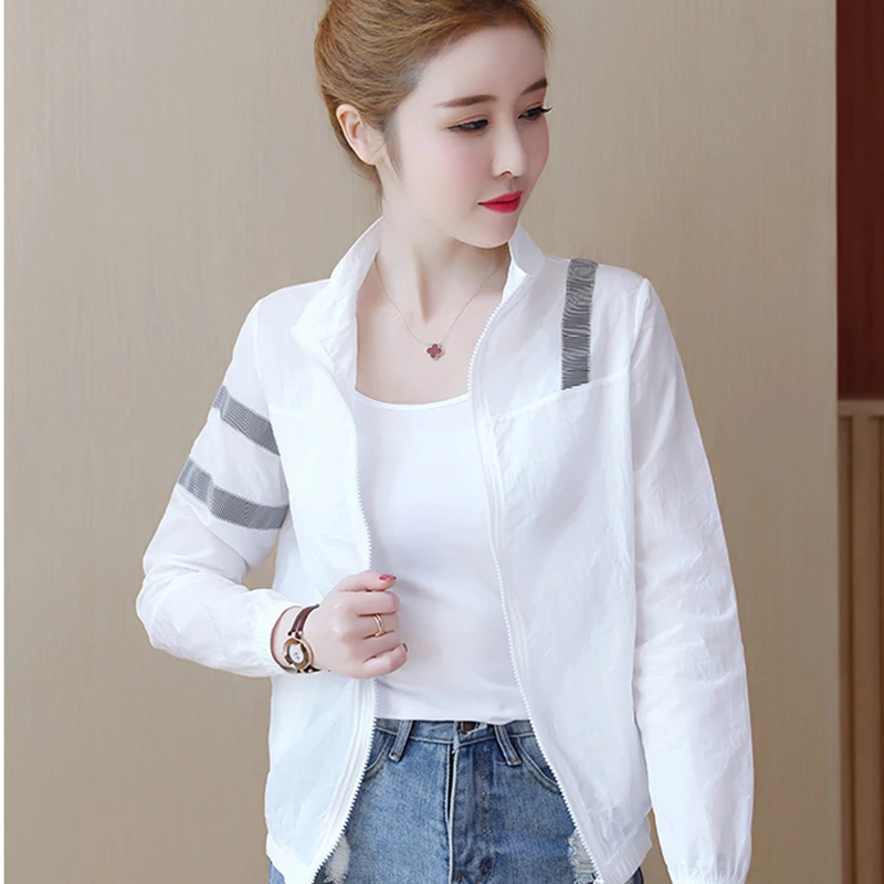 防晒衣短外套2023夏季新款显瘦时尚立领糖果色防晒衣洋气棒球服女