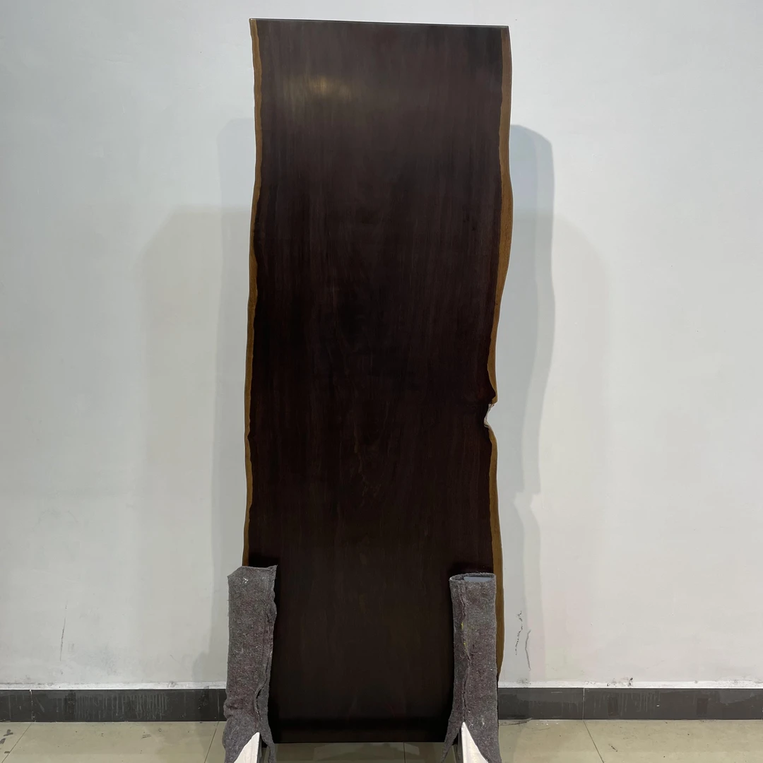 194-长194宽66-75厚8公分自然边风车木黑檀大板实木整板原木茶几