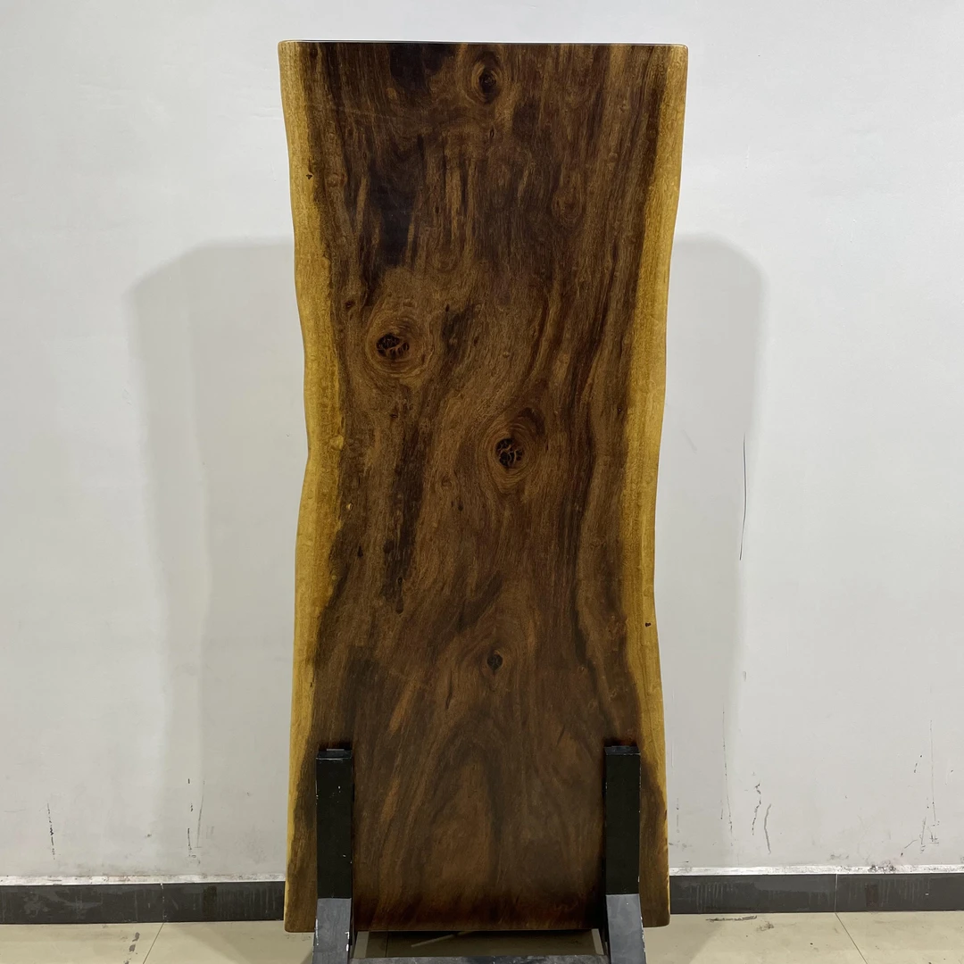 619-长200宽85-80-92厚6公分自然边胡桃木大板实木整板原木茶几