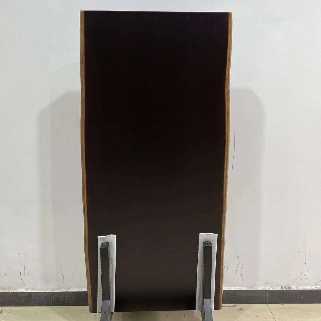 666-长173宽82-78-83厚7公分自然边非洲黑檀大板实木整板原木茶几