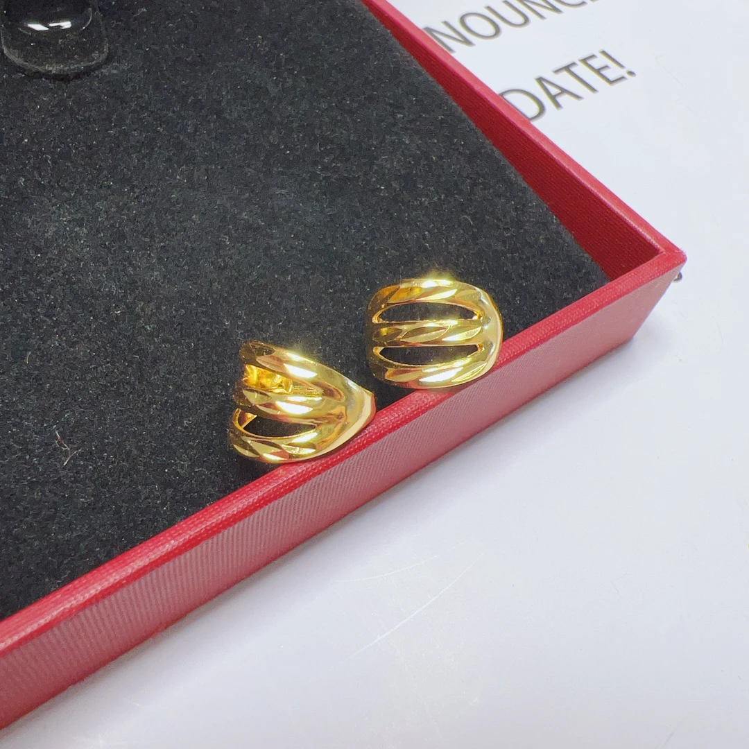 足银耳饰 足银990车花三生三世耳环H081