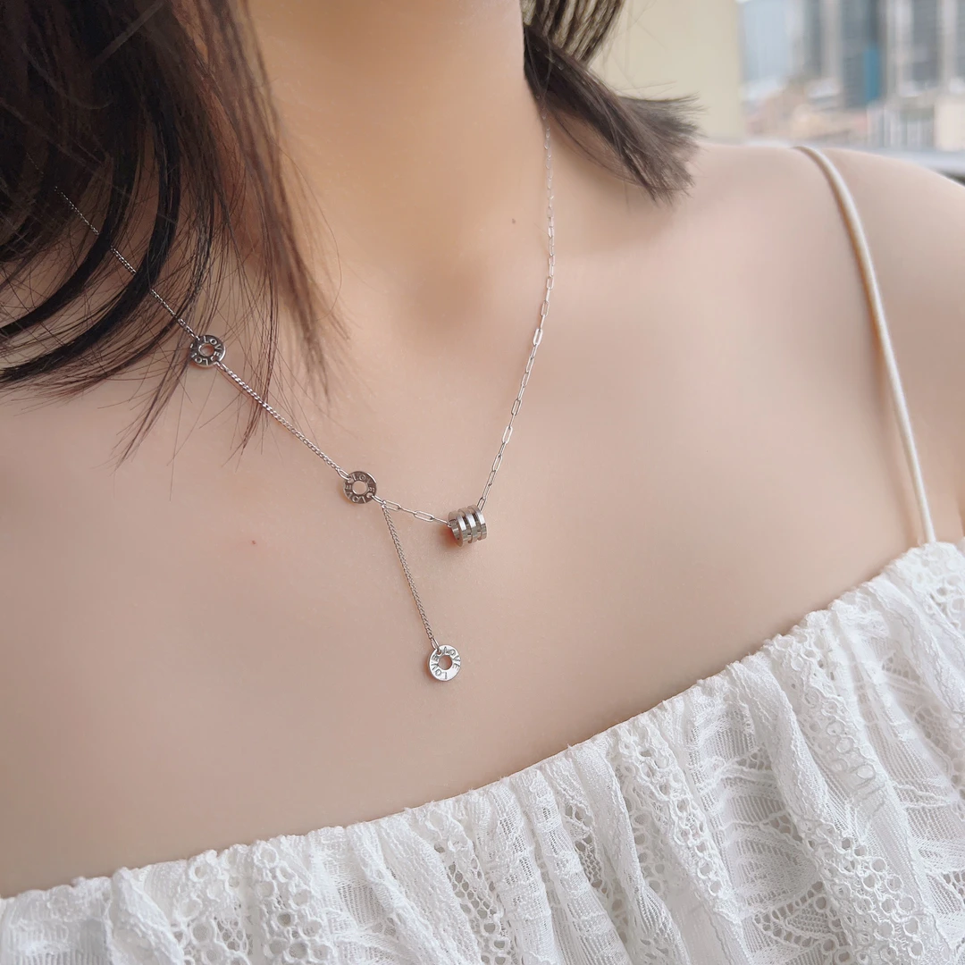 坠链均925银 S925银小蛮腰流苏套链T173