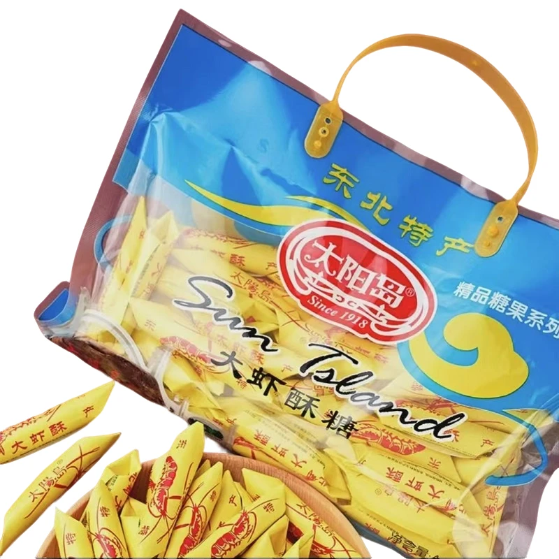 太阳岛大虾酥糖东北特产糖果400g*3袋