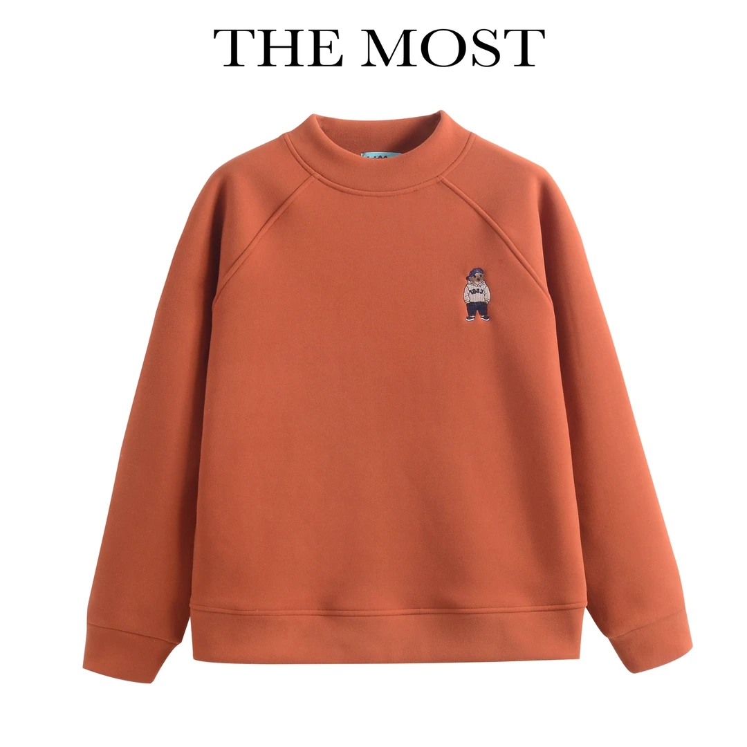 【小熊卫衣】新款休闲百搭宽松加绒纯色圆领卫衣88-69 SJ