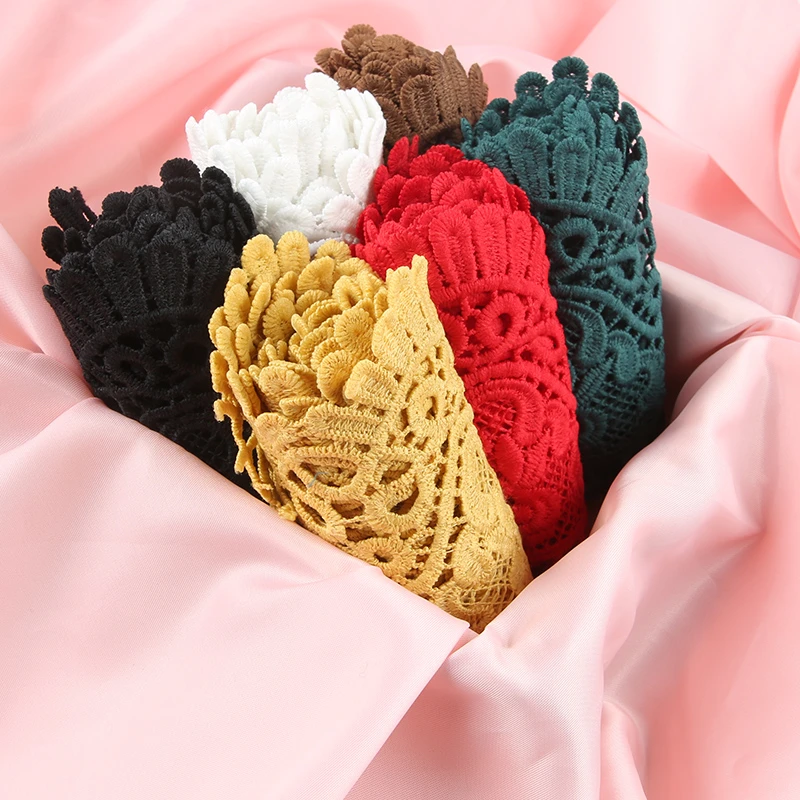 白色镂空蕾丝水溶花边布贴衣服领口装饰手工裙子下摆加长布料辅料