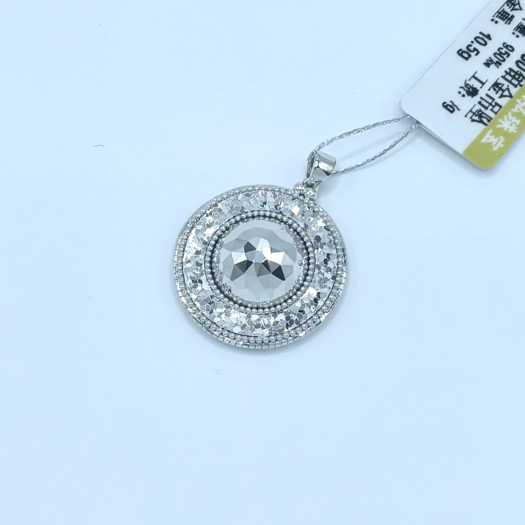 铂金PT950鸽子蛋圆形碎碎冰吊坠时尚大方大气百搭