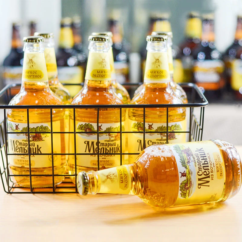 6瓶*450ml老米乐淡爽拧盖啤酒俄罗斯原装进口黑啤米勒风车