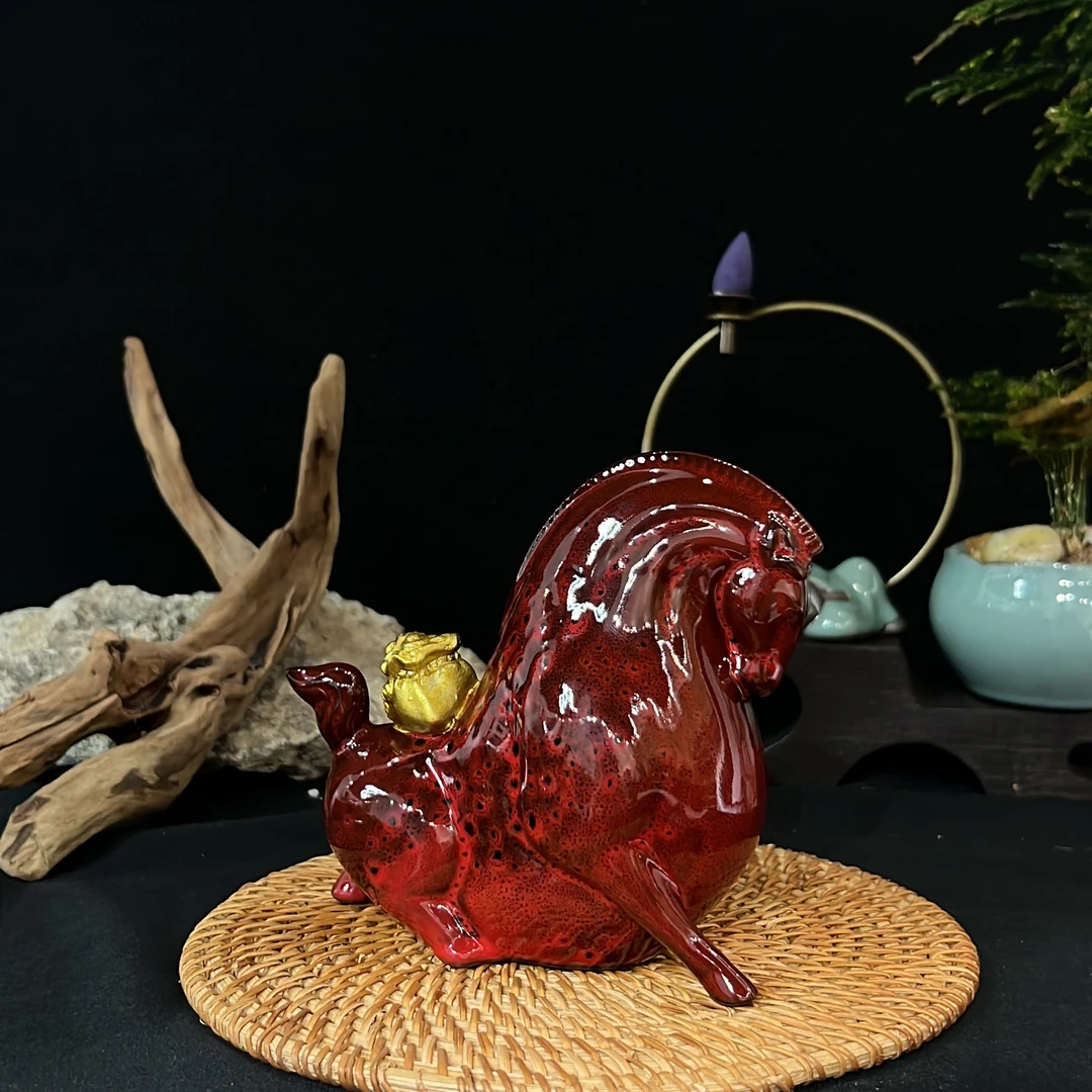 紫砂马上成功茶座茶盘柜子桌面摆件