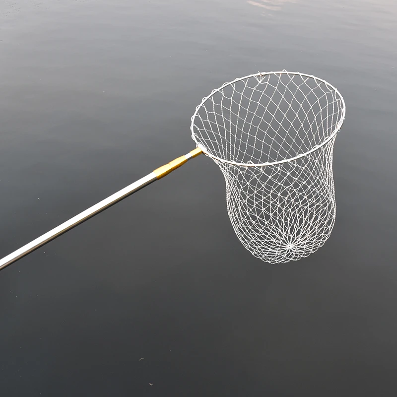 不锈钢大物抄网杆大马力超结实伸缩定位杆全套加粗加厚捞鱼网渔具