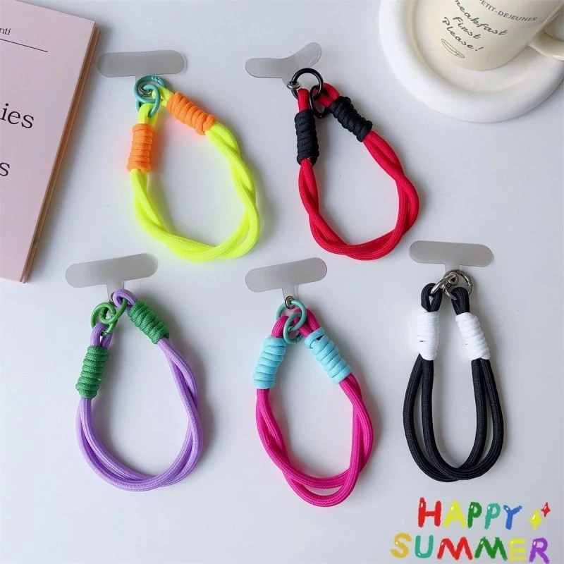 小众ins多巴胺撞色挂绳适用手机壳通用链条防丢防摔撞色绳个性女