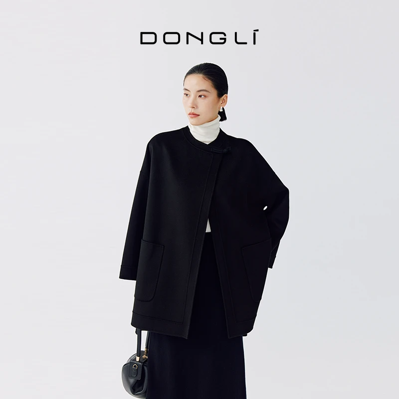 东黎 小山羊绒 新中式羊绒大衣盘扣设计师款羊绒大衣4138