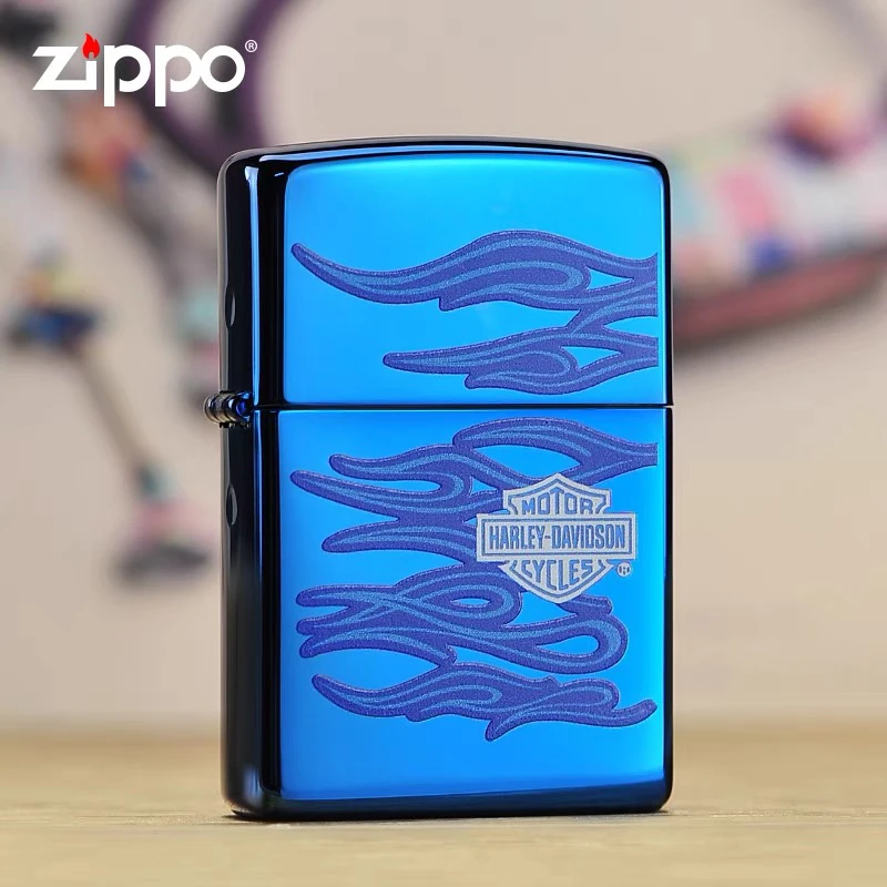 Zippo打火机美国 20711 哈雷蓝宝鬼魅 美版原版