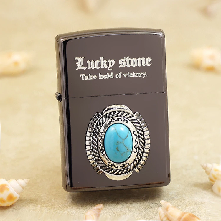 Zippo 打火机美国 ZBT-2-80a 幸运石-黑色日版原版
