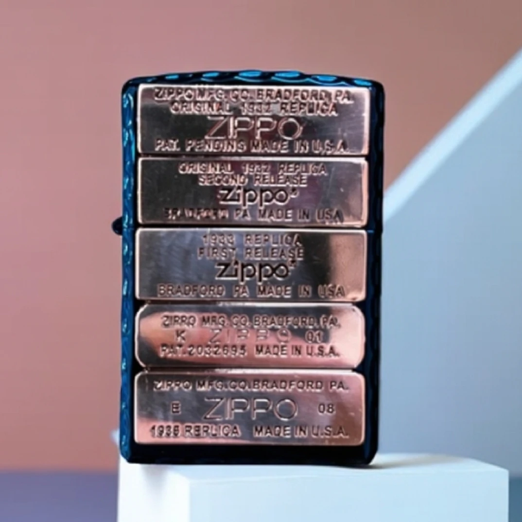 Zippo打火机美国 双面五代标志蓝冰 DZ-00044 国行定制版DYJ1