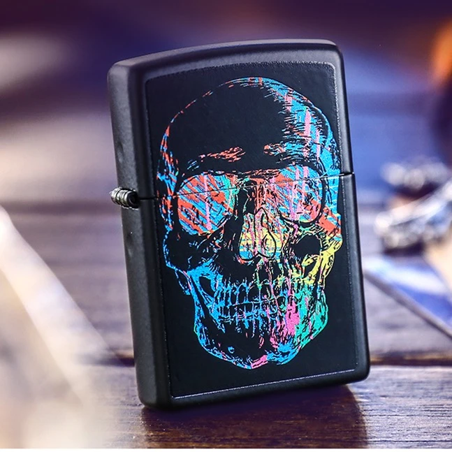 zippo打火机美国 28042 变色骷髅 美版原版MBJ1