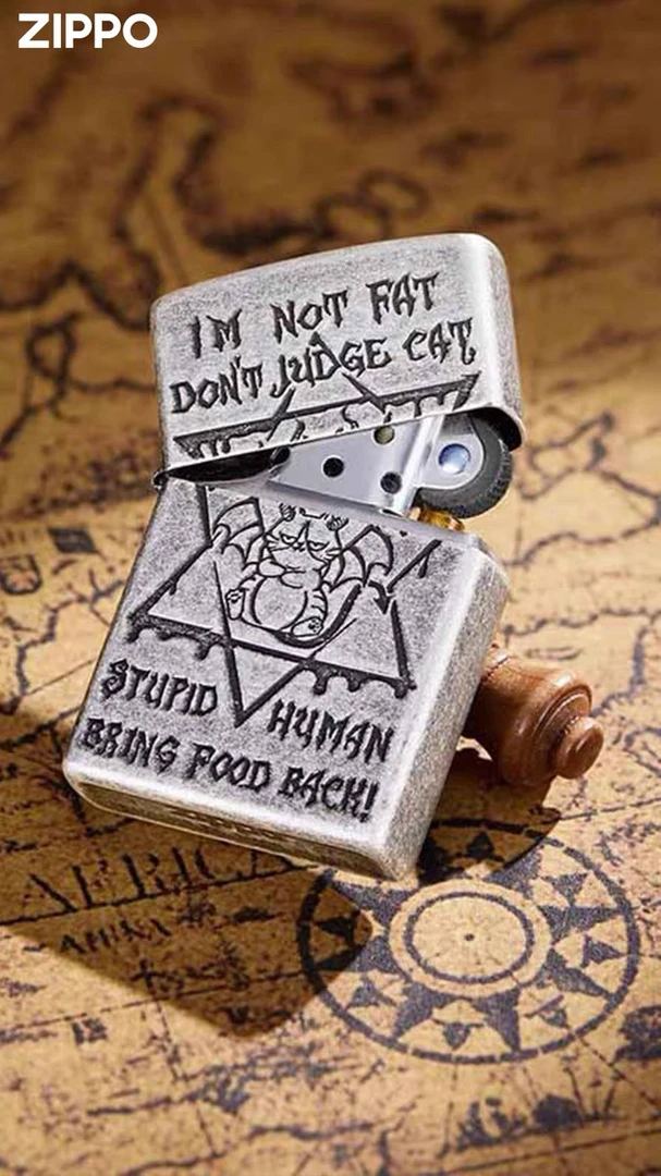 zippo打火机美国 LZE-0811 圣火猫咪 中版原版 TC9901DK