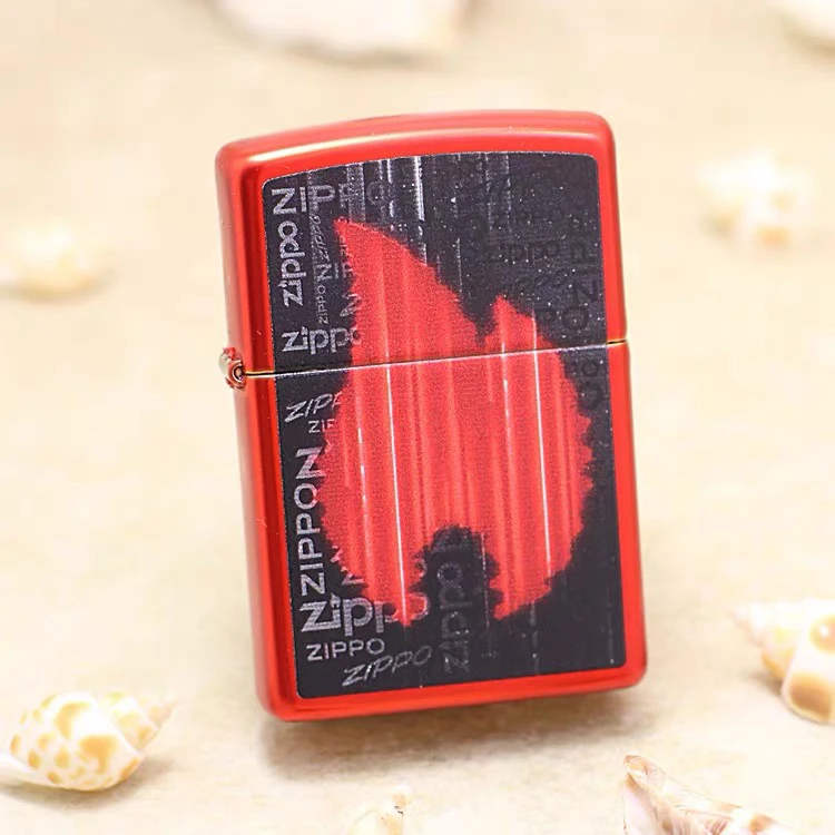 Zippo打火机美国 49584 红漆商标大红火焰 美版原版