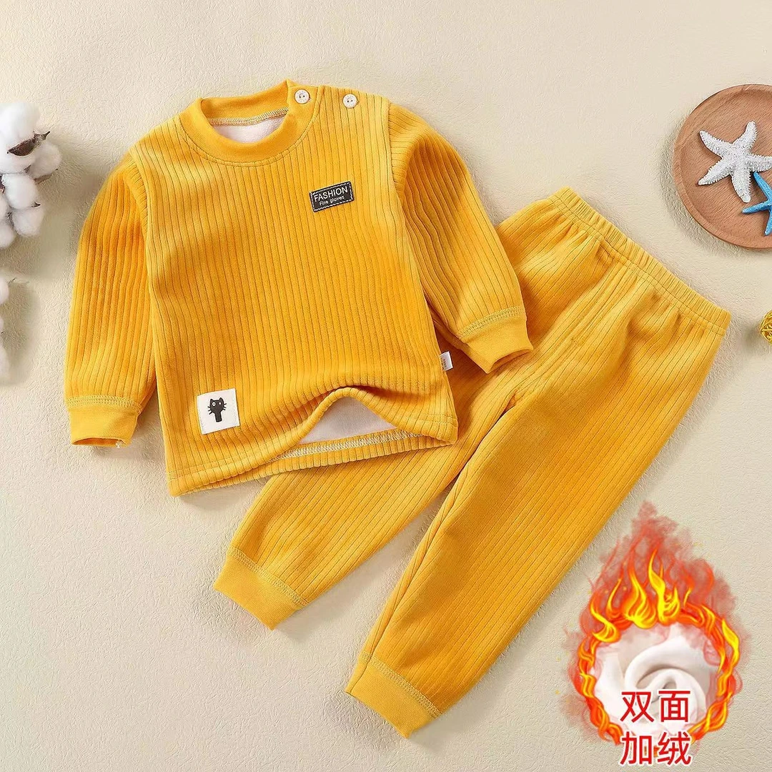 儿童保暖内衣套装宝宝秋衣秋裤加绒秋冬男女宝宝加厚冬季婴儿衣服