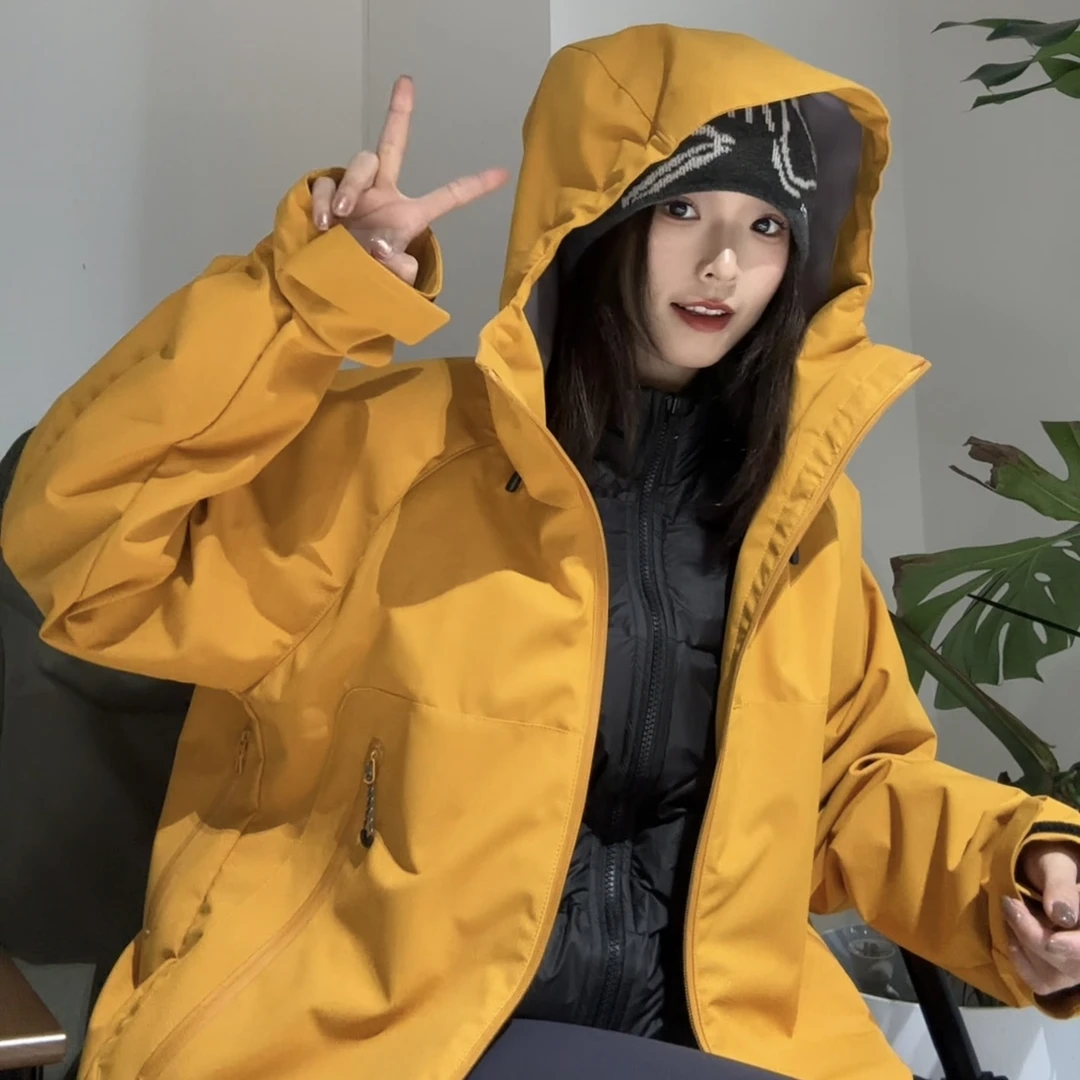 【羽绒冲锋衣】腋下拉链六防锁温户外软壳三合一情侣冲锋衣90鸭绒