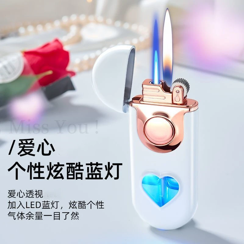 情人节专属 爱心双火焰打火机创意个性送七夕礼物打火机生日礼物