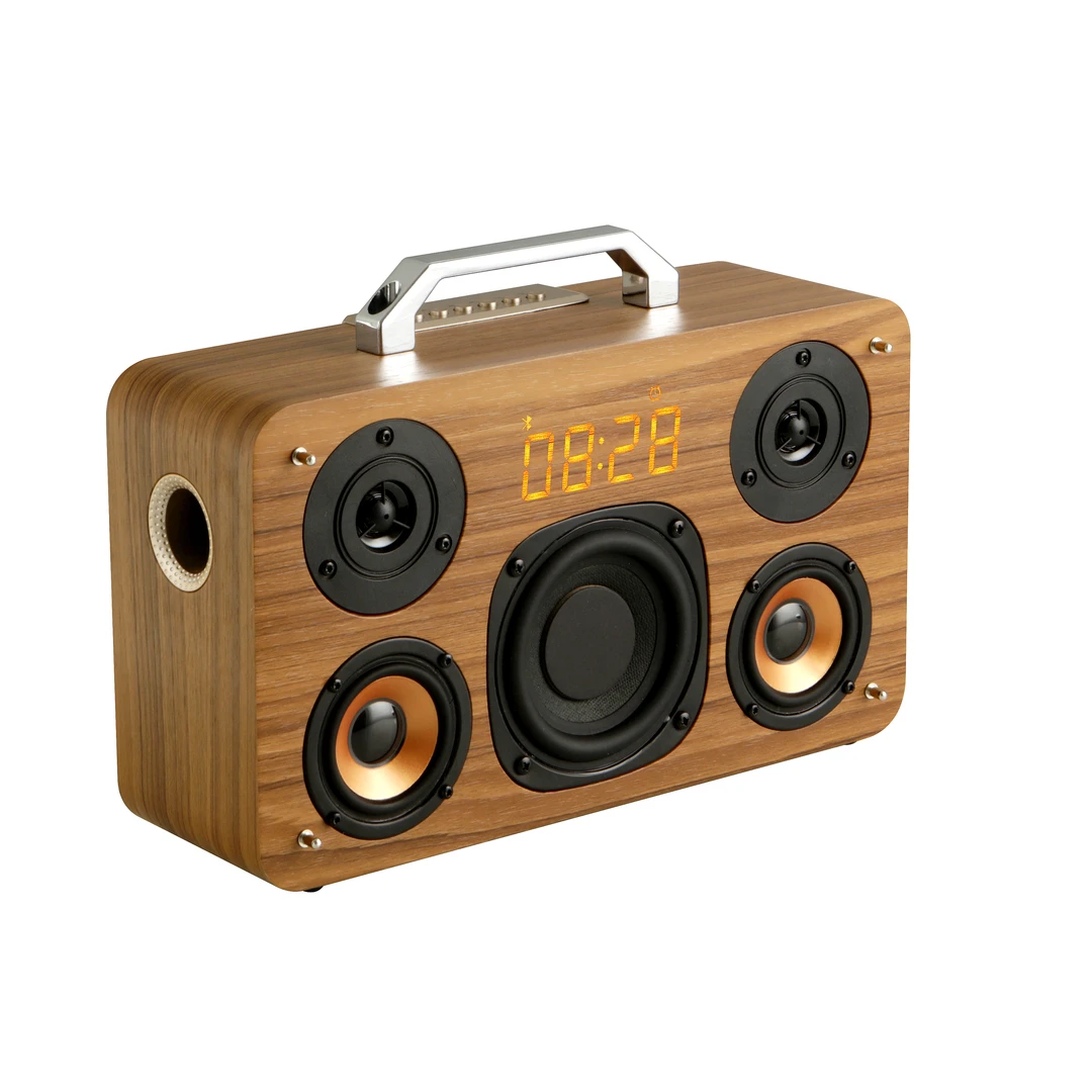 国立M300新品2木质多功能蓝牙音响电脑电视木制时钟闹钟低音炮