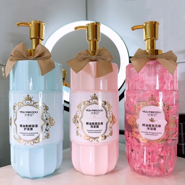 去油去屑洗发水控油蓬松护发素沐浴露套装持久留香大瓶干枯毛躁