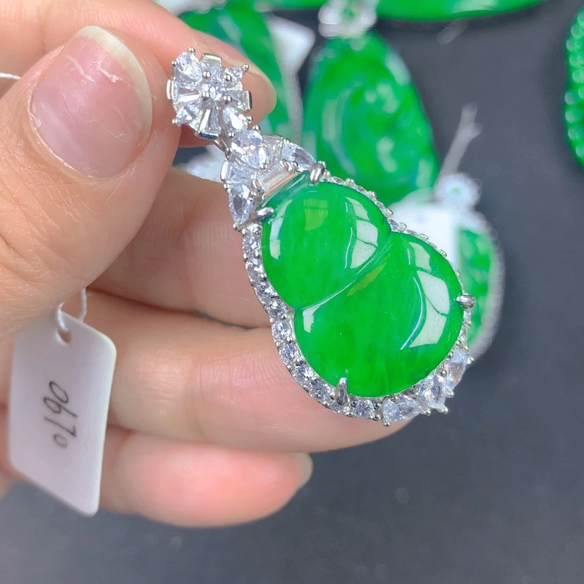 【闪购商品】翡翠吊坠(不含链)银S925镶嵌