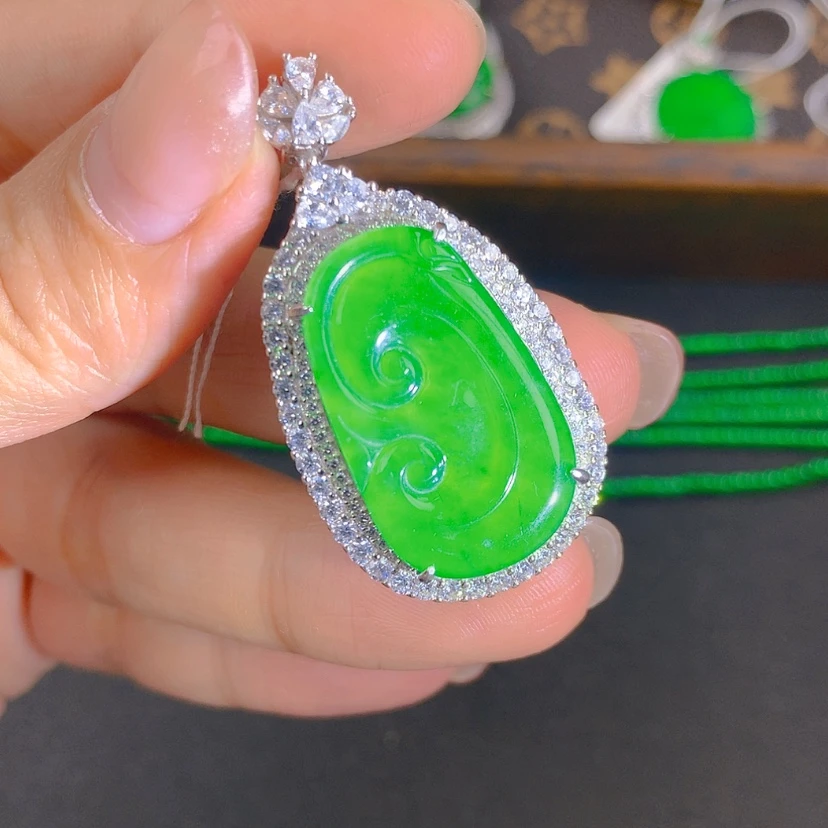 【闪购商品】翡翠吊坠(不含链)银S925镶嵌