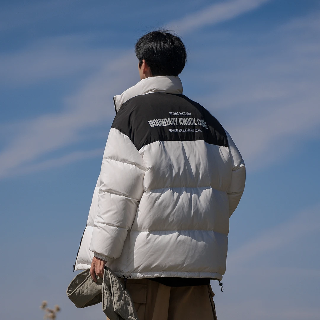 2023新款防寒防风立领撞色棉衣服情侣外套立领加厚保暖痞帅外套男