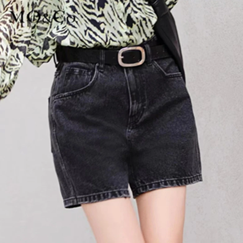 8919牛仔短裤女高腰显瘦2024夏季新款时尚百搭复古阔腿短