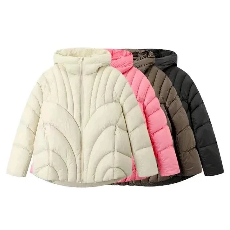 5733泡芙羽绒连帽外套女2024冬季面包服连帽羽绒服外套女