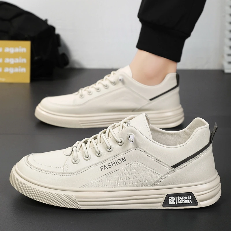 男鞋夏季透气百搭工装板鞋男休闲皮鞋防滑软底运动增高小白潮鞋J