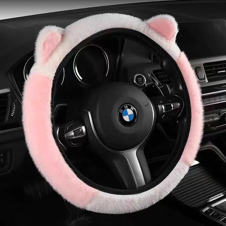 长毛绒方向盘把套冬季汽车把套新款防滑保暖方向盘套