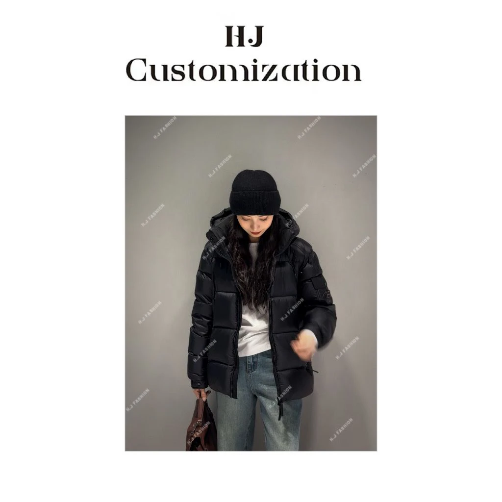 【 H·J 】“黑珍珠”情侣款云般蓬松锁温保暖连帽鹅绒服010