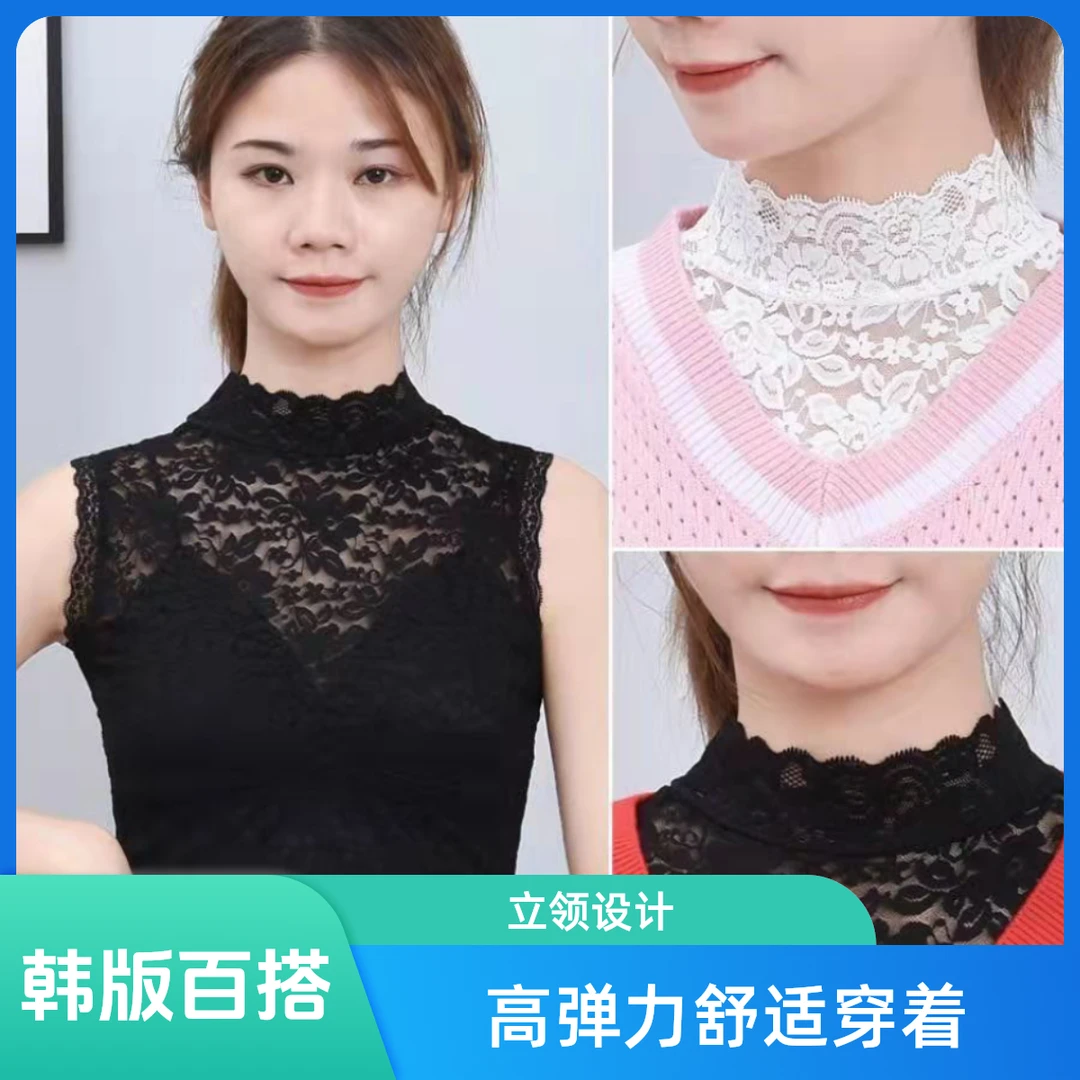 白色短款高档女士夏季秋冬防走光领子女舒适时尚百搭多功能韩版