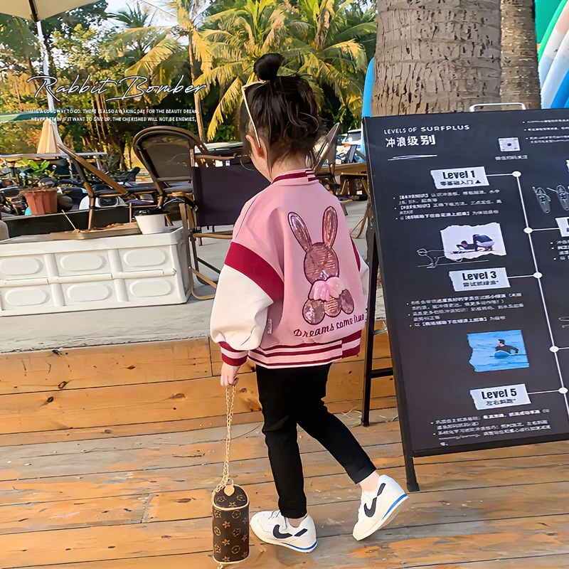 女童棒球服拼色外套2025春秋新款儿童春款童装时髦洋气宝宝上衣潮