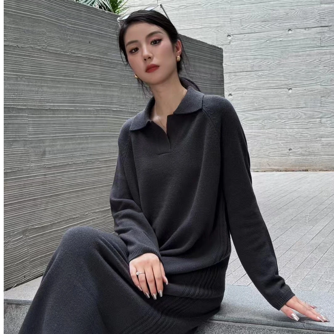 轻熟风时尚针织连衣裙百搭羊毛衫长袖毛