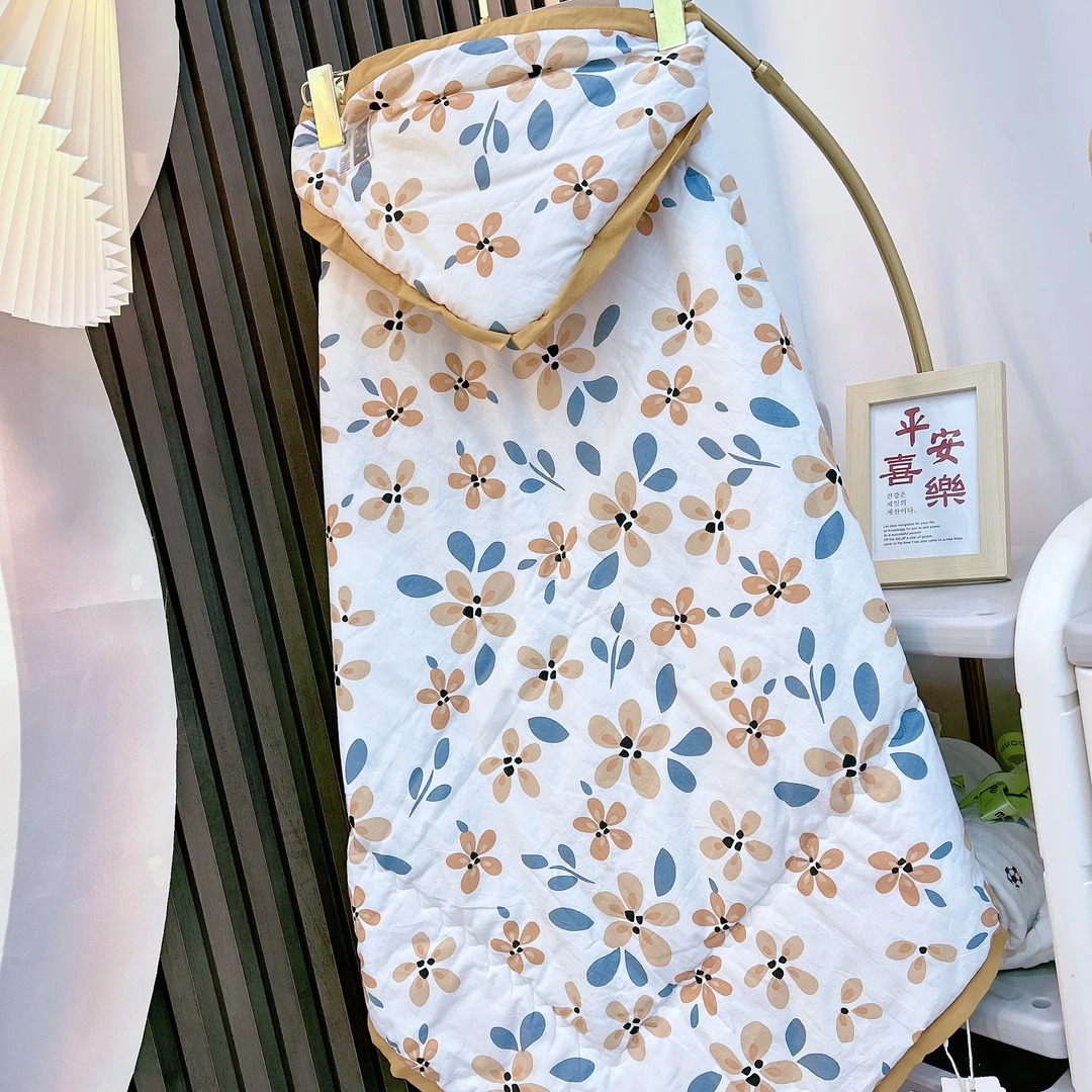 薄棉产房包被柔软亲肤婴幼儿包被BC纯棉印花夹棉抱被恒温加厚产房